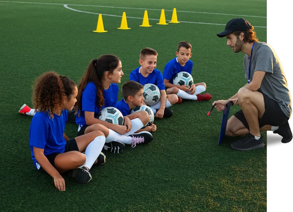 coach talking to the kids