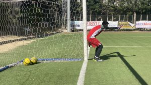 Portero en campamento de alto rendimiento de Italia